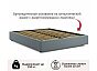 Кровать Base велюр серая без П/М 1600x2000, ортопедическое основание, без изголовья