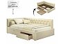 Кровать Afelia велюр бежевый без П/М 1200x2000, ортопедическое основание, изголовье мягкое