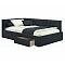 Кровать-тахта мягкая Afelia 1200 темная с ящиками Кровать-тахта мягкая Afelia 1200 темная с ящиками