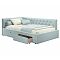 Кровать-тахта мягкая Afelia 1200 мята пастель с ящиками Кровать-тахта мягкая Afelia 1200 мята пастель с ящиками