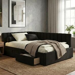 Кровать Milena велюр шоколад без подъёмного механизма 1200x2000, ортопедическое основание, изголовье мягкое