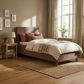 Кровать Ванесса велюр коричневый без подъёмного механизма 800x2000, щит-основание, изголовье мягкое