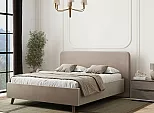 Кровать Ванесса велюр бежевый без П/М 1200x2000, изголовье мягкое