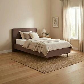 Кровать Ванесса велюр коричневый без подъёмного механизма 1200x2000, щит-основание, изголовье мягкое
