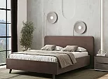 Кровать Ванесса велюр коричневый без П/М 1400x2000, изголовье мягкое