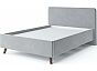 Кровать Ванесса велюр светло-серый без П/М 1400x2000, изголовье мягкое