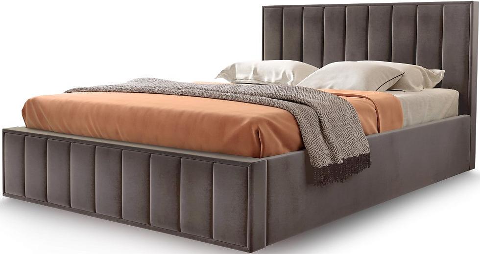 Кровать Вена 140 темно-коричневый Вариант 3 плед парма серо коричневый серо коричневый 2000 x 2200 мм