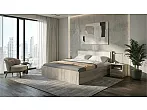 Кровать Фиеста без обивки кашемир/дуб крафт серый без П/М 160x200, щит-основание, изголовье жесткое