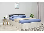 Кровать Фиеста без обивки графит/дуб крафт белый С П/М 160x200, ортопедическое основание, изголовье жесткое