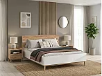 Кровать Кельн без обивки белый глянец/дуб крафт без П/М 160x200, щит-основание, изголовье жесткое