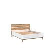 Кровать Кельн без обивки белый глянец/дуб крафт без П/М 1600x2000, без ортопедического основания, изголовье жесткое
