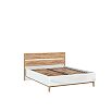 Кровать Кельн без обивки белый глянец/дуб крафт без П/М 1600x2000, изголовье жесткое