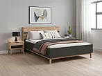 Кровать Кельн без обивки графит/дуб крафт без П/М 160x200, изголовье жесткое