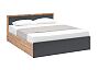 Кровать Мартина без обивки графит/дуб крафт без П/М 1600x2000, изголовье жесткое