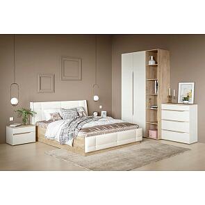 Муссон Кровать 11.28 Н Дуб эндгрейн элег., Марвел вайт к/з*