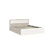 Кровать Мартина без обивки кашемир/дуб крафт серый без подъёмного механизма 1400x2000, без ортопедического основания, изголовье жесткое