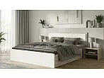 Кровать Мартина без обивки кашемир/дуб крафт серый без П/М 160x200, щит-основание, изголовье жесткое