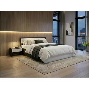 Кровать Мартина без обивки белый глянец/венге С П/М 1400x2000, изголовье жесткое