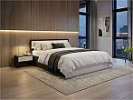 Кровать Мартина без обивки белый глянец/венге С П/М 140x200, ортопедическое основание, изголовье жесткое