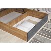 Кровать Мартина без обивки графит/дуб крафт с подъемным механизмом 1600x2000, изголовье жесткое