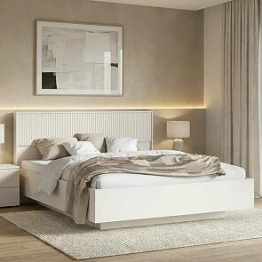 Кровать Марвэл без обивки кашемир/кашемир без П/М 1600x2000, изголовье жесткое