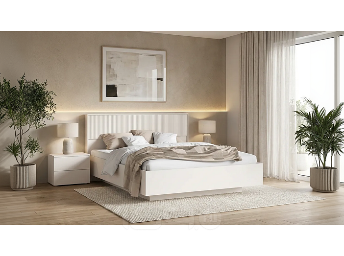Кровать Марвэл без обивки кашемир/кашемир без П/М 1600x2000, ортопедическое основание, изголовье жесткое