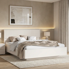 Кровать Марвэл без обивки кашемир/кашемир без П/М 1600x2000, ортопедическое основание, изголовье жесткое