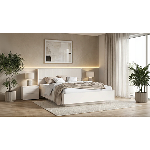 Кровать Марвэл без обивки кашемир/кашемир без П/М 1600x2000, ортопедическое основание, изголовье жесткое