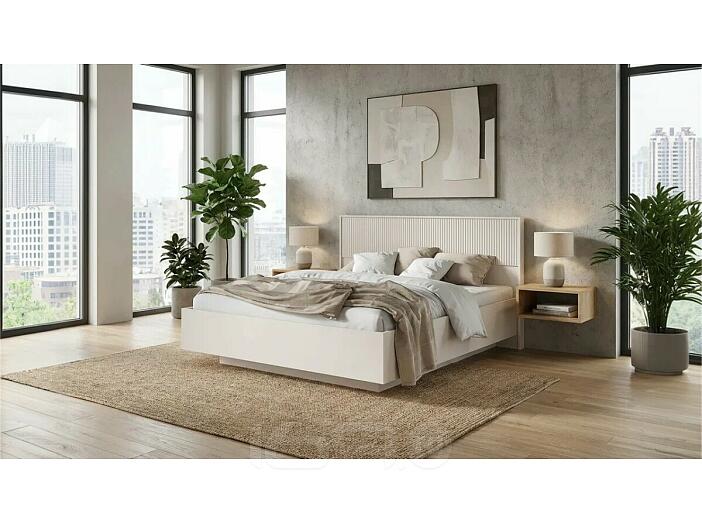 Кровать Марвэл без обивки кашемир/кашемир без подъёмного механизма 1600x2000, изголовье жесткое