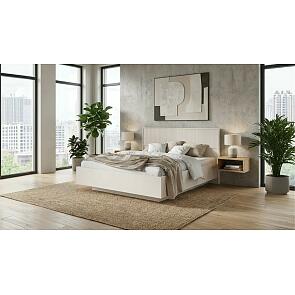 Кровать Марвэл без обивки кашемир/кашемир без подъёмного механизма 1600x2000, изголовье жесткое