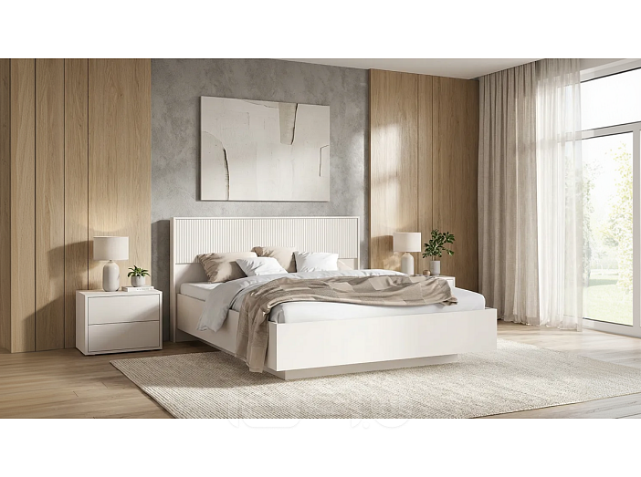 Кровать Марвэл без обивки кашемир/кашемир без П/М 1600x2000, ортопедическое основание, изголовье жесткое