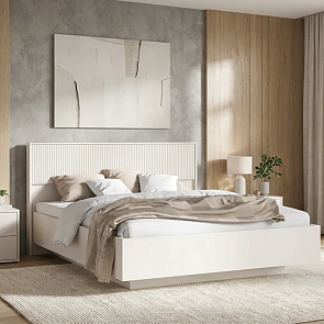 Кровать Марвэл без обивки кашемир/кашемир без П/М 1600x2000, ортопедическое основание, изголовье жесткое