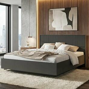 Кровать Марвэл без обивки браш графит/графит без П/М 1600x2000, изголовье жесткое