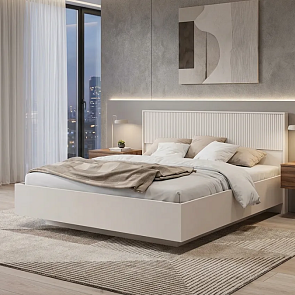 Кровать Марвэл с подсветкой без обивки кашемир/кашемир без П/М 1600x2000, ортопедическое основание, изголовье жесткое