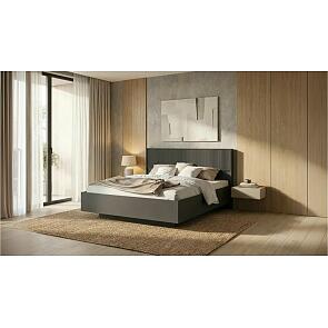 Кровать Марвэл без обивки браш графит/графит с подъемным механизмом 1600x2000, изголовье жесткое