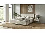 Кровать Марвэл без обивки кашемир/дуб крафт серый С П/М 160x200, ортопедическое основание, изголовье жесткое