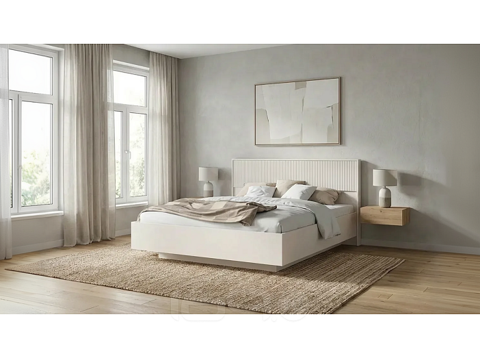 Кровать Марвэл без обивки кашемир/кашемир С П/М 1600x2000, ортопедическое основание, изголовье жесткое