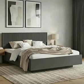 Кровать Марвэл без обивки браш графит/графит С П/М 1600x2000, изголовье жесткое