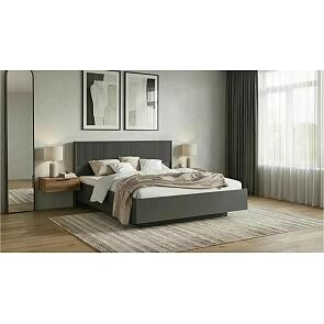 Кровать Марвэл без обивки браш графит/графит с подъемным механизмом 1600x2000, изголовье жесткое