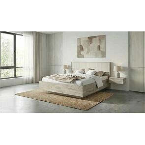 Кровать Марвэл без обивки кашемир/дуб крафт серый с подъемным механизмом 1600x2000, изголовье жесткое