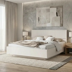 Кровать Марвэл с подсветкой без обивки кашемир/кашемир С П/М 1600x2000, ортопедическое основание, изголовье жесткое