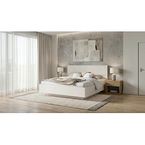 Кровать Марвэл с подсветкой без обивки кашемир/кашемир С П/М 1600x2000, ортопедическое основание, изголовье жесткое