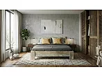 Кровать Ривьера без обивки дуб юкон/бетон темный без П/М 160x200, изголовье жесткое