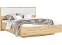 Кровать Сильвия без обивки браш вайт/дуб крафт без П/М 1600x2000, ортопедическое основание, изголовье жесткое