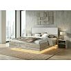 Кровать Сильвия с подсветкой без обивки браш вайт/дуб юкон С П/М 1600x2000, изголовье жесткое