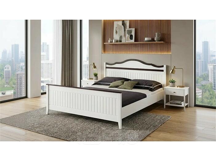 Кровать Вояж без обивки белый/белый без подъёмного механизма 1600x2000, изголовье жесткое