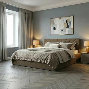 Мая (02) кровать 1,6 коричневая рогожка