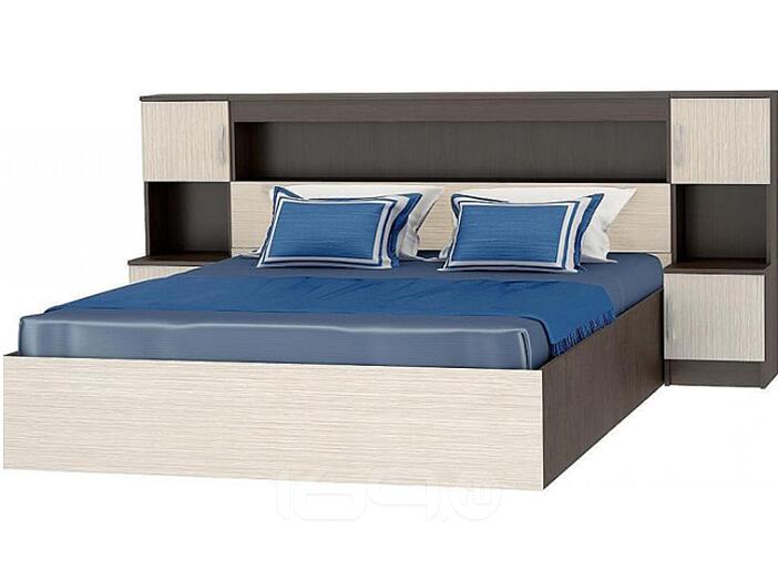 Кровать Бася КР-552 с закроватным модулем ЛДСП Дуб белфорд 1,6м