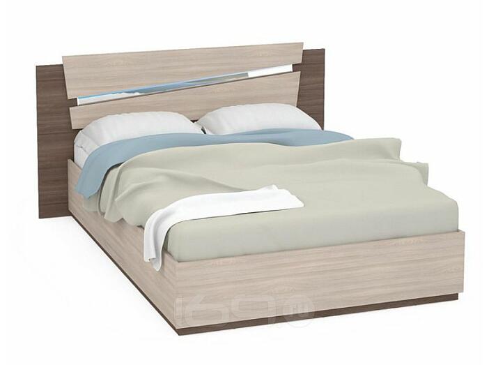 Кровать двойная Т Моника 160 (А) Ясень шимо светлый