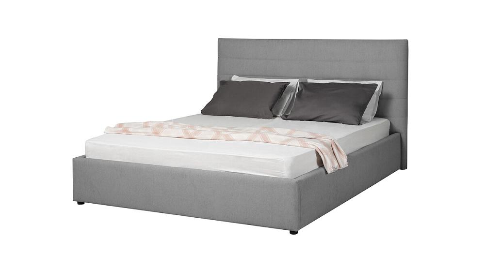 Кровать интерьерная Амалия рогожка RUDY2 1501 A1 color 20 Серебристый серый 160*200